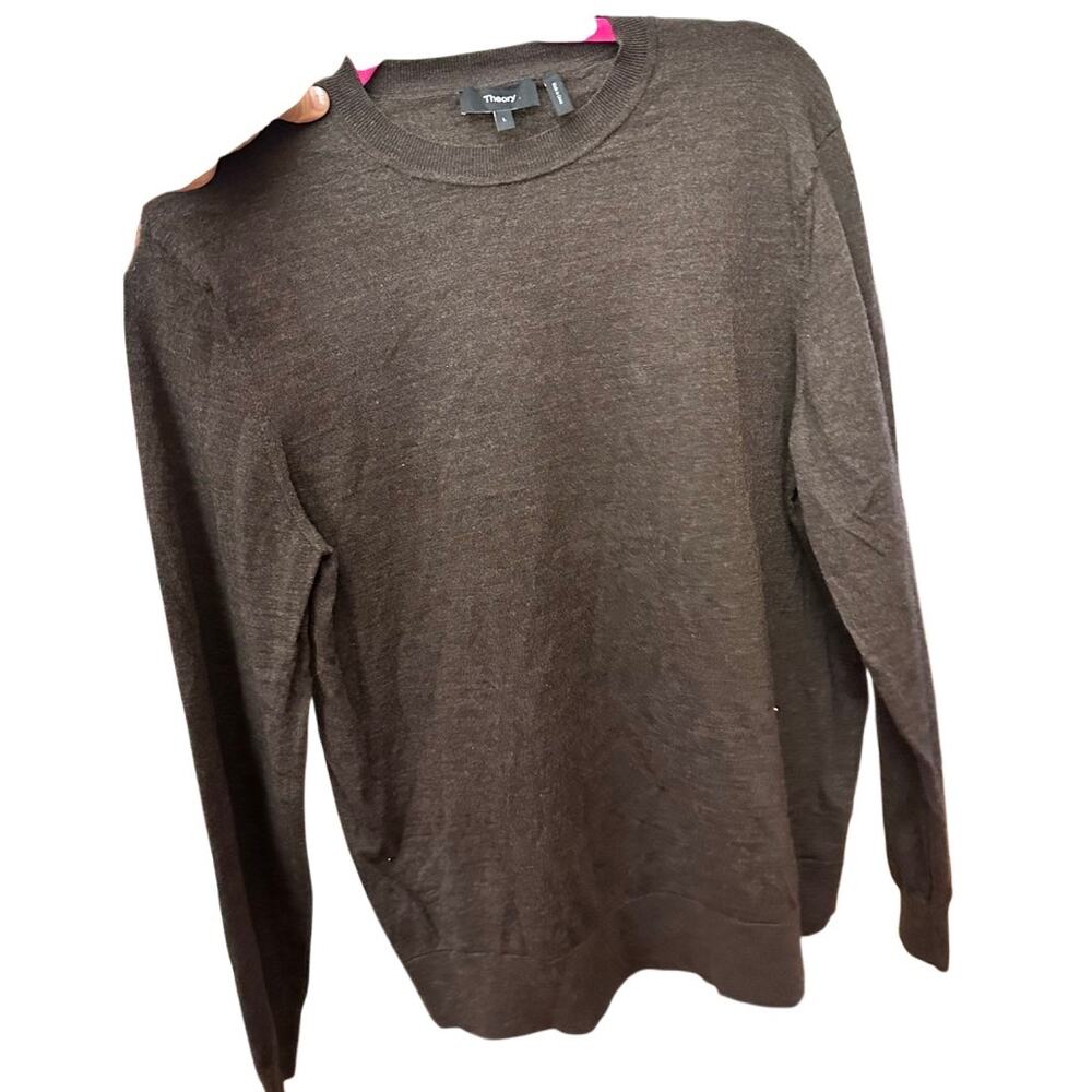 Theory Women’s 100% Wool Long Sleeve Sweater Brown Size Large 185/92A Essentials - Picture 2 of 12